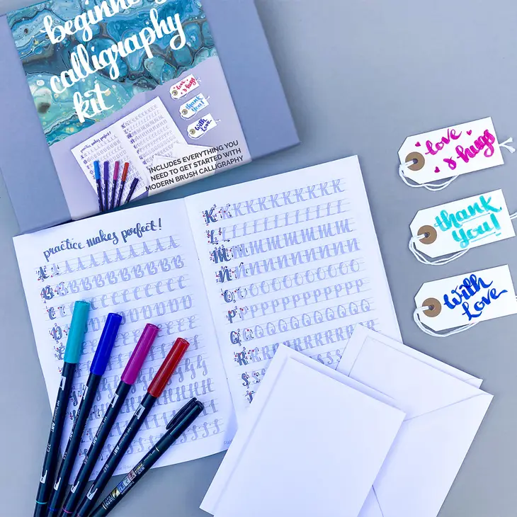 Beginners Calligraphy Set with Colored Pens