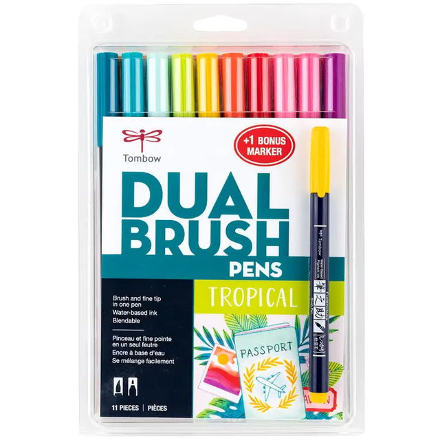 Lemon Squeezy Dual Brush Markers 6/Pkg - Tombow